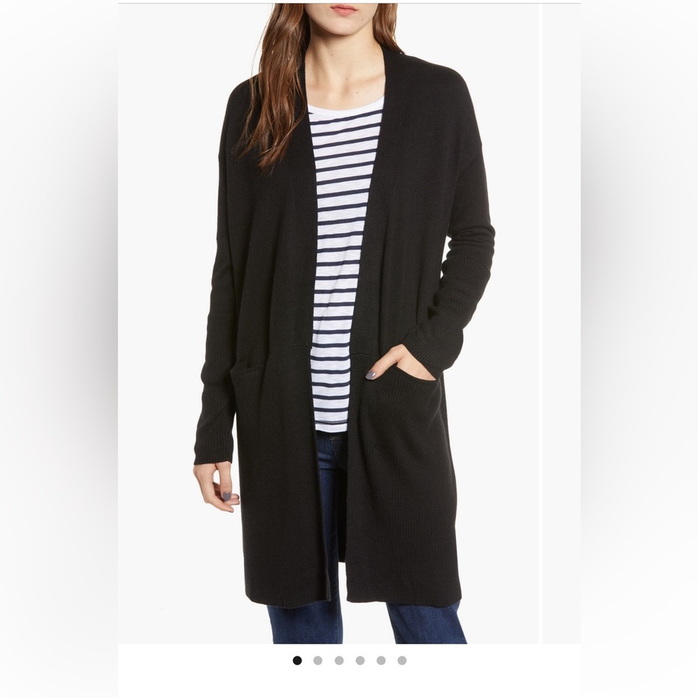 Women’s black open long cardigan
